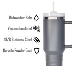 40 oz Travel Mug with Straw & Handle - Custom Engraved